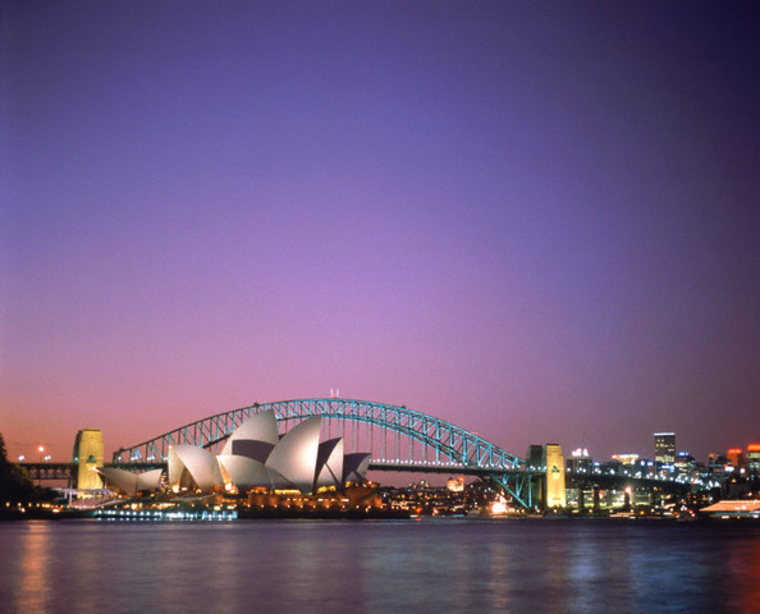 Night View of Opera House, Sydney, Australia